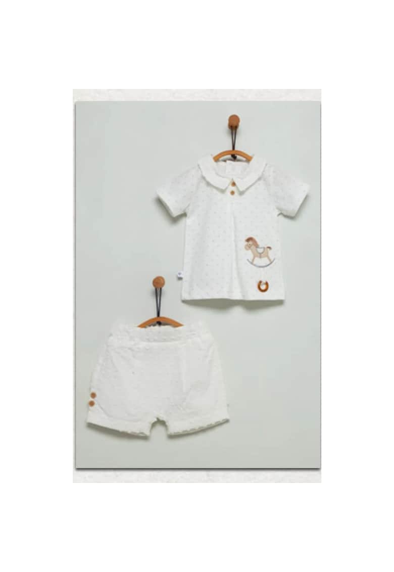 Compleu de vara bebe -  Calut - 2 piese - crem - TKE6054 - 74 cm - Crem