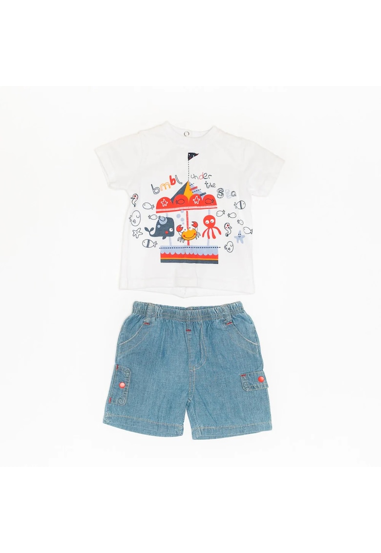 Compleu baietei - Sea World - 2 piese - alb -