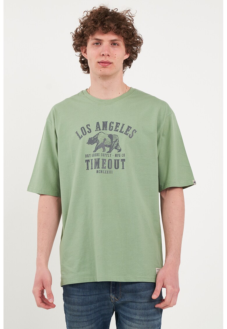 Tricou lejer de bumbac - Verde sparanghel