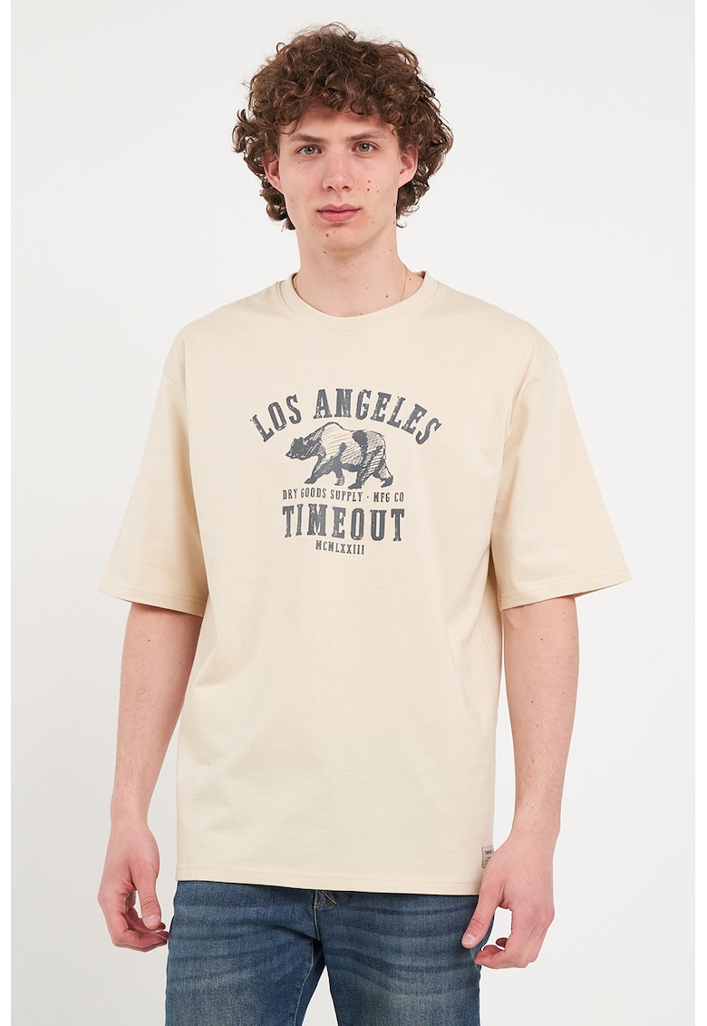 Tricou lejer de bumbac - Galben pal