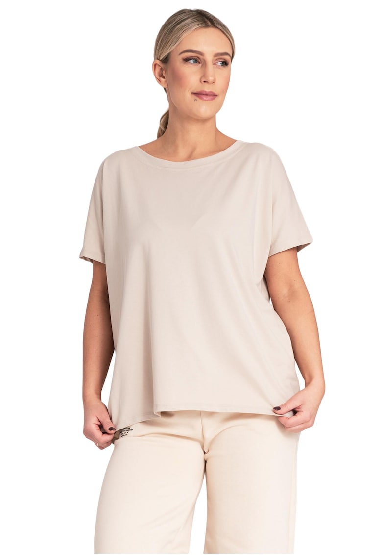 Tricou dama M1164 - Bumbac/Elastan - Bej -