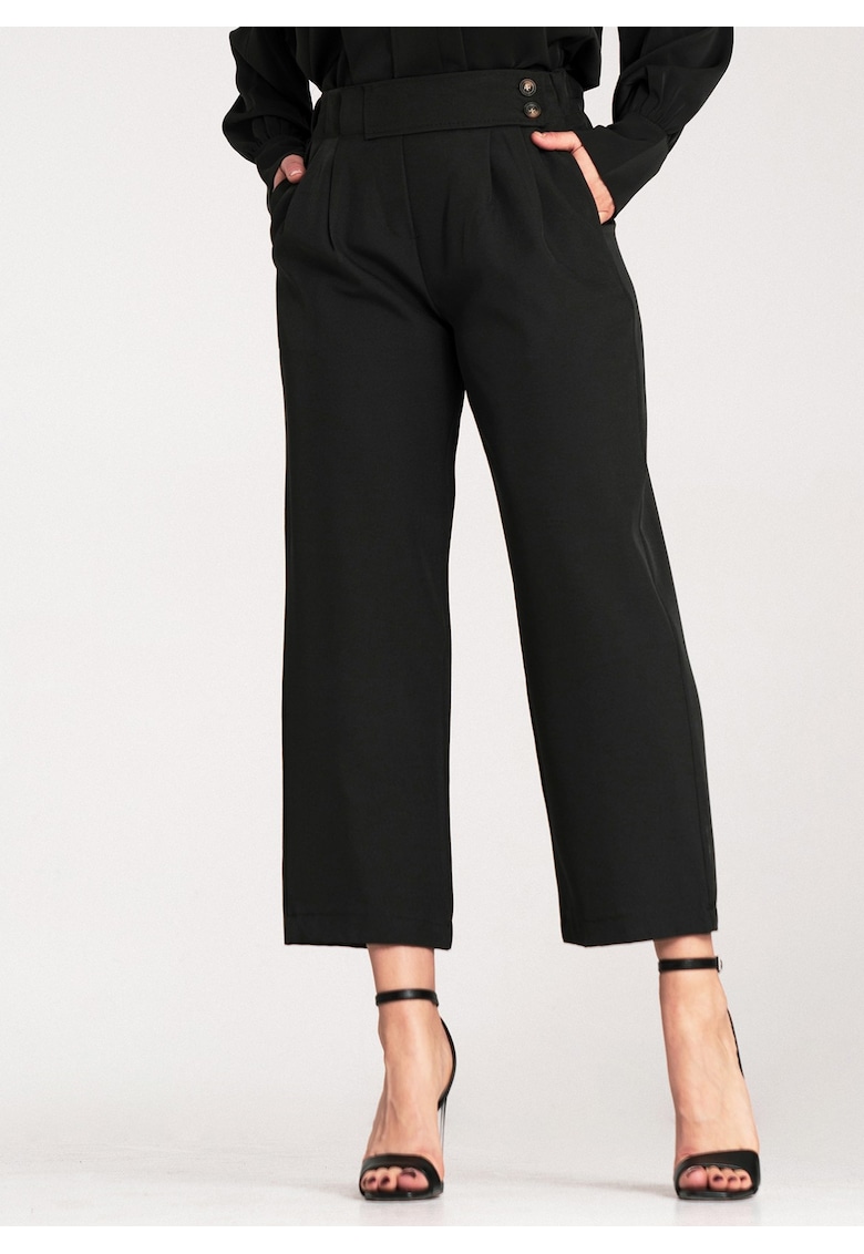 Pantaloni dama negri - eleganti - confortabili - din poliester si elastan -