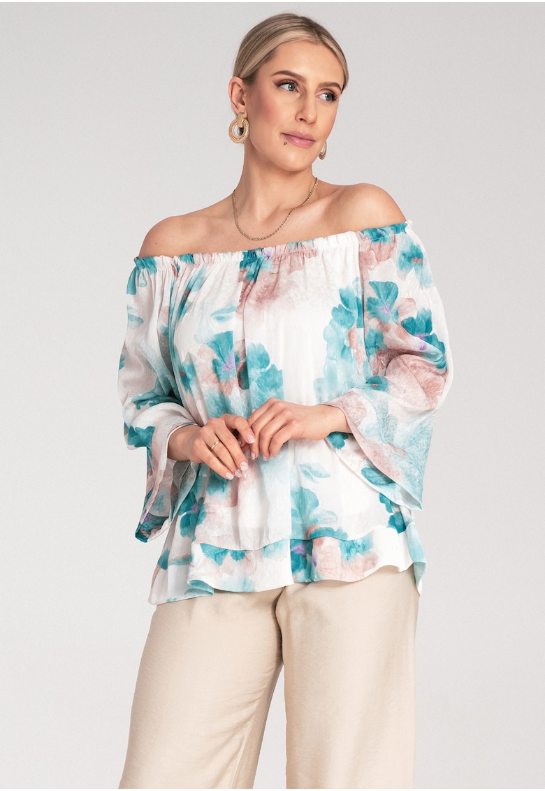 Bluza dama flori - Poliester - Multicolor -