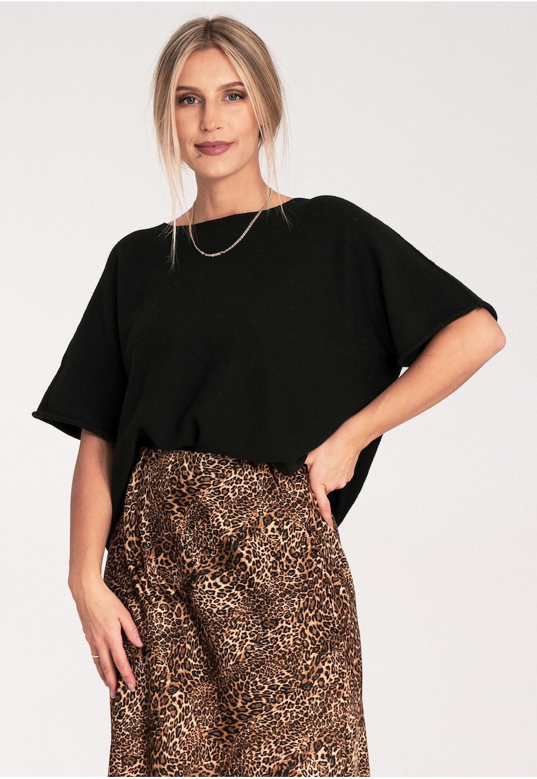 Pulover dama - negru - largi - fabricat din material de calitate -