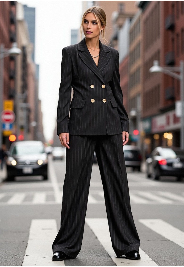 Sacou dama - jacheta cu piept dublu - negru - elegant -