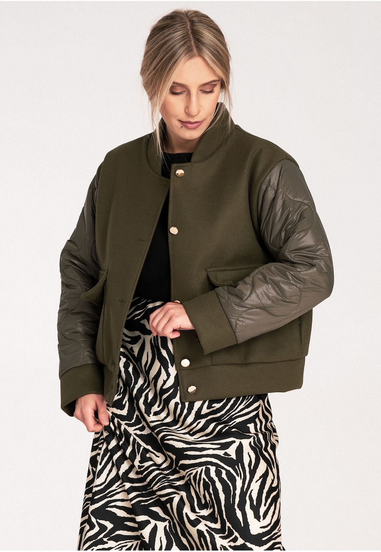 Jacheta dama M1097 - Poliester/Viscoza - Verde -