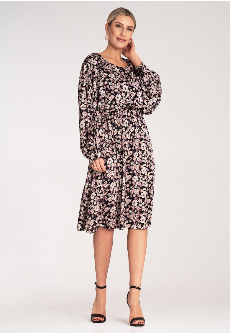 Rochie florala - multicolor - poliester-elastan -