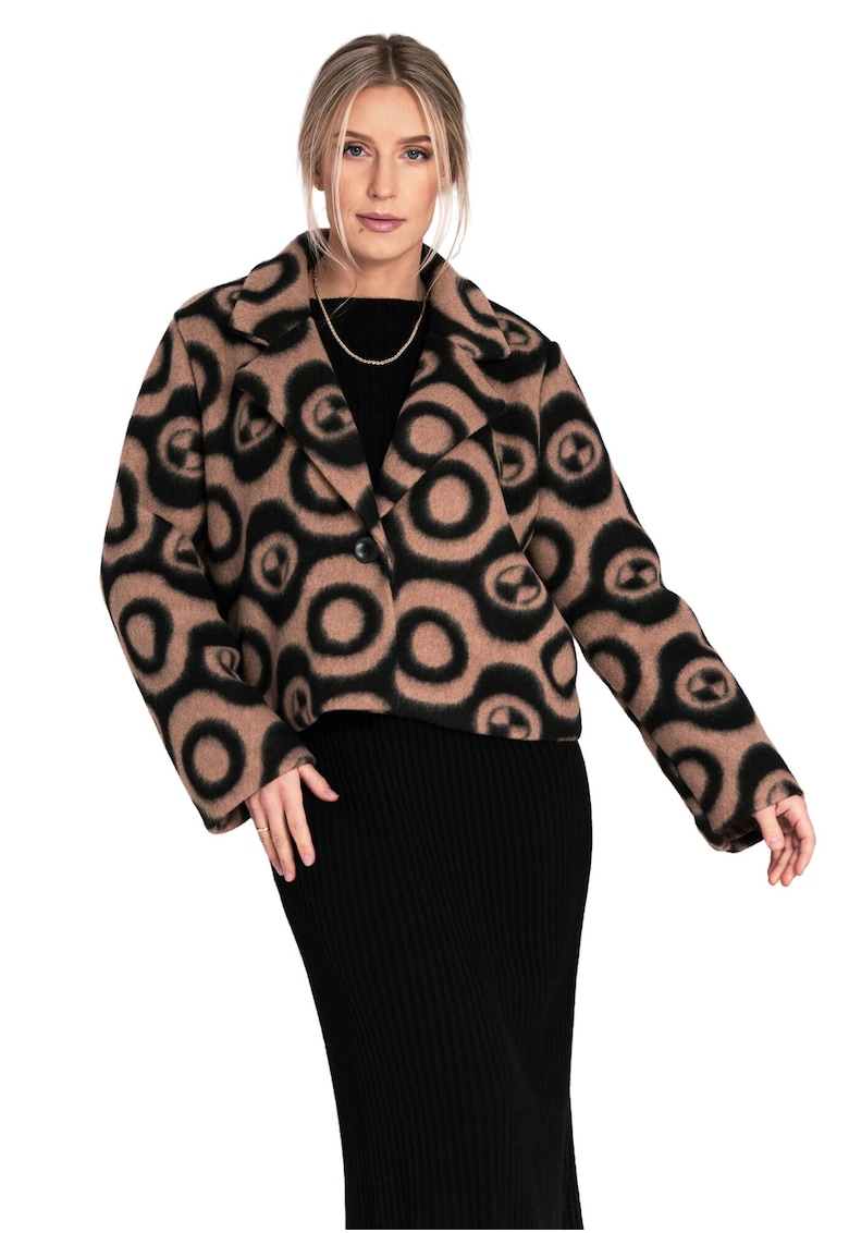 Geaca dama M1117 - Poliester - Bej - Cu guler -