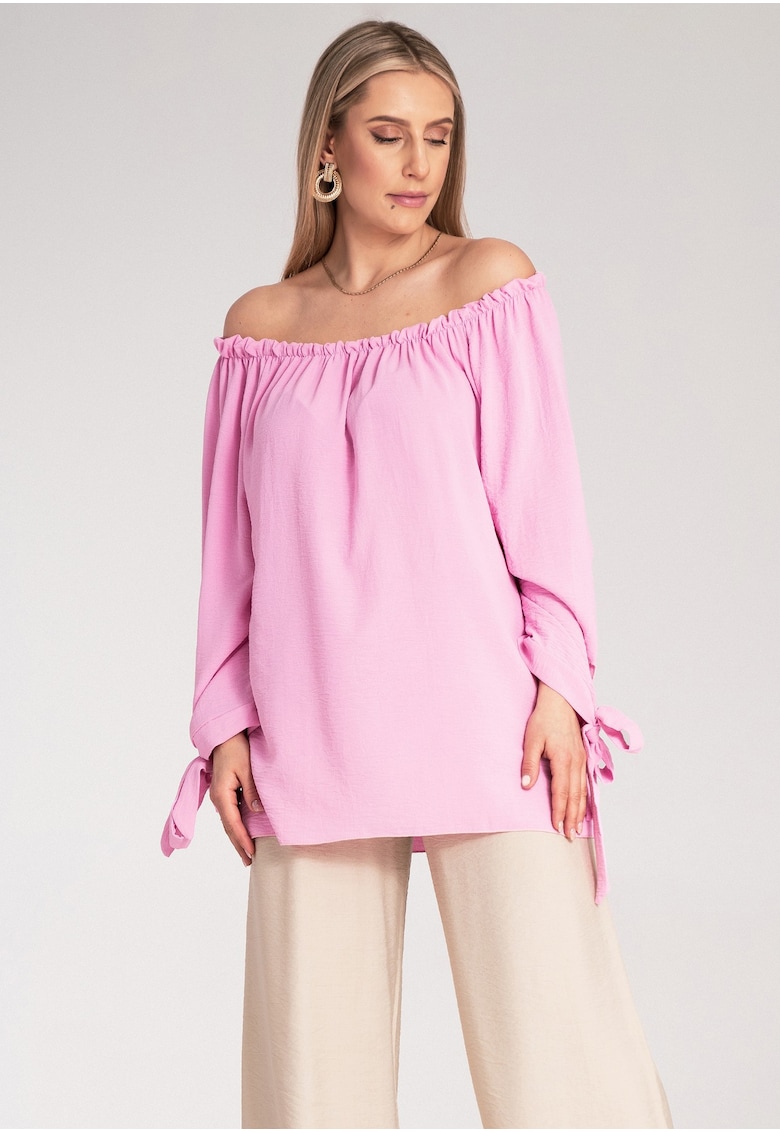 Bluza Boho dama - Poliester/Elastan - Roz -