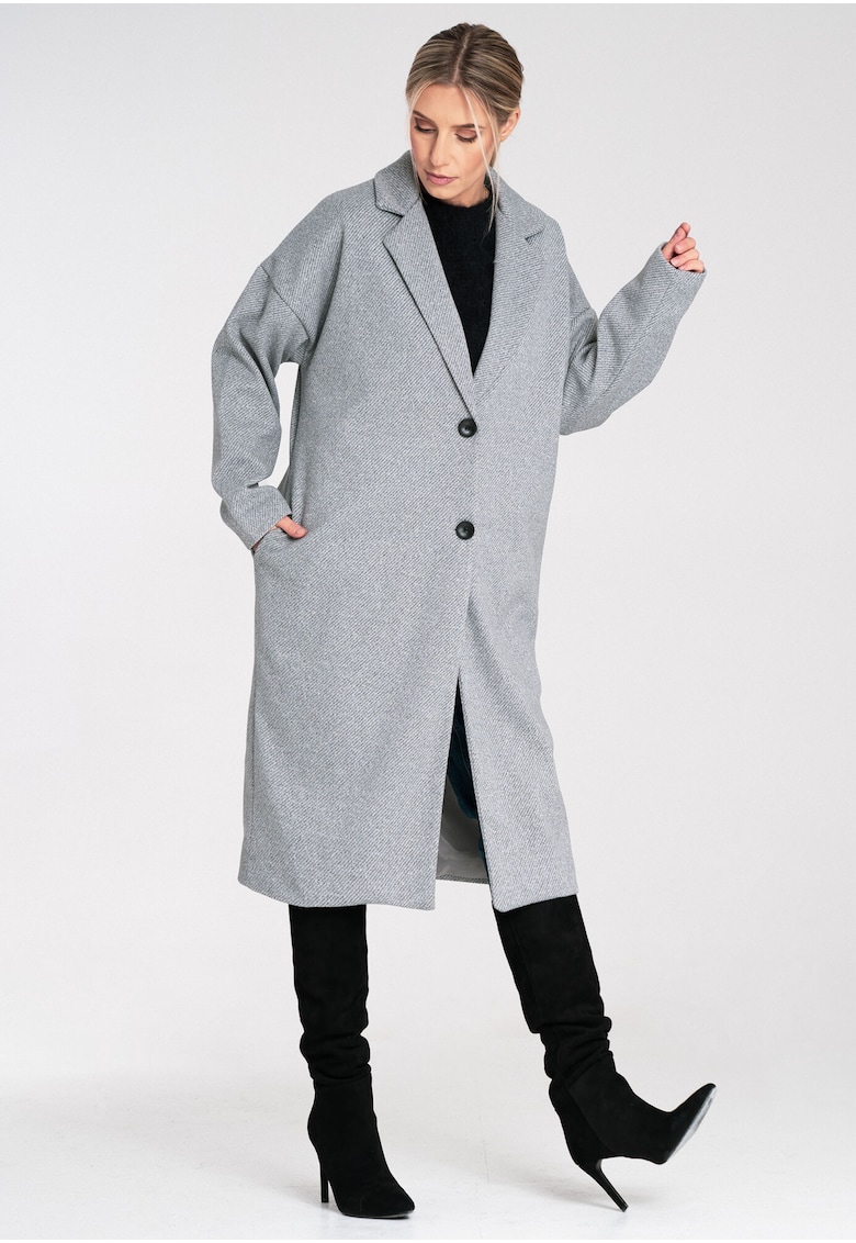 Palton dama M1111 - Poliester - Gri -