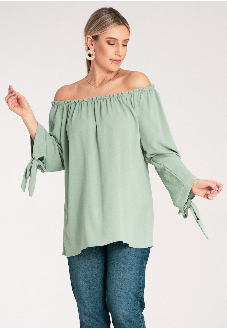 Bluza Boho dama - Poliester/Elastan - Verde -