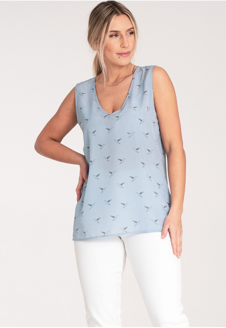 Bluza dama - Fara maneci - Poliester - Albastru