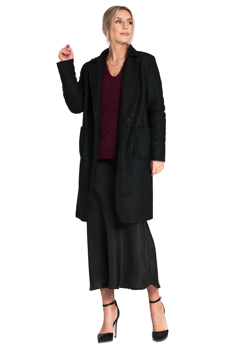 Palton dama M1113 - Poliester - Negru -