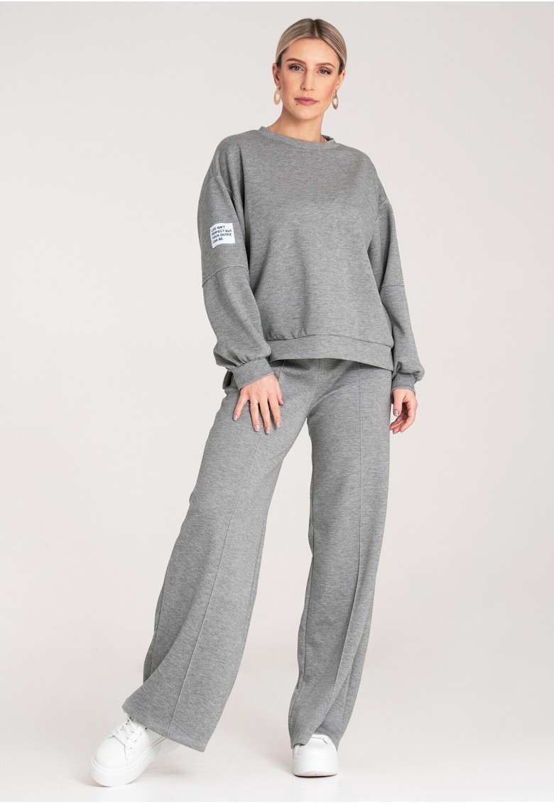 Set trening dama - croi larg - confortabil - vascoza/poliester - gri -