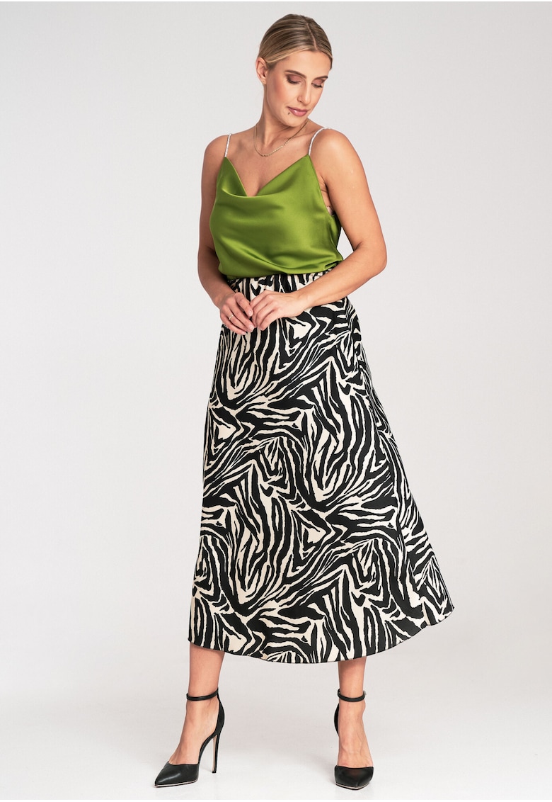 Fusta midi imprimeu zebra - elastica - poliester -
