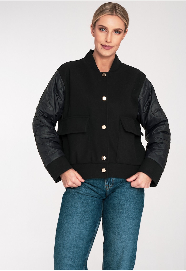 Jacheta dama M1097 - Poliester/Viscoza - Negru -