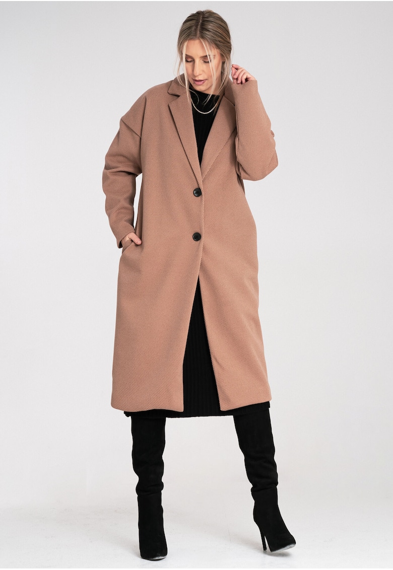 Palton dama M1111 - Poliester - Bej -