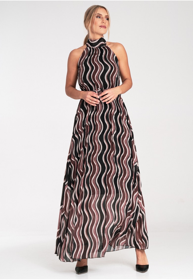 Rochie maxi  multicolor - plisata - poliester -