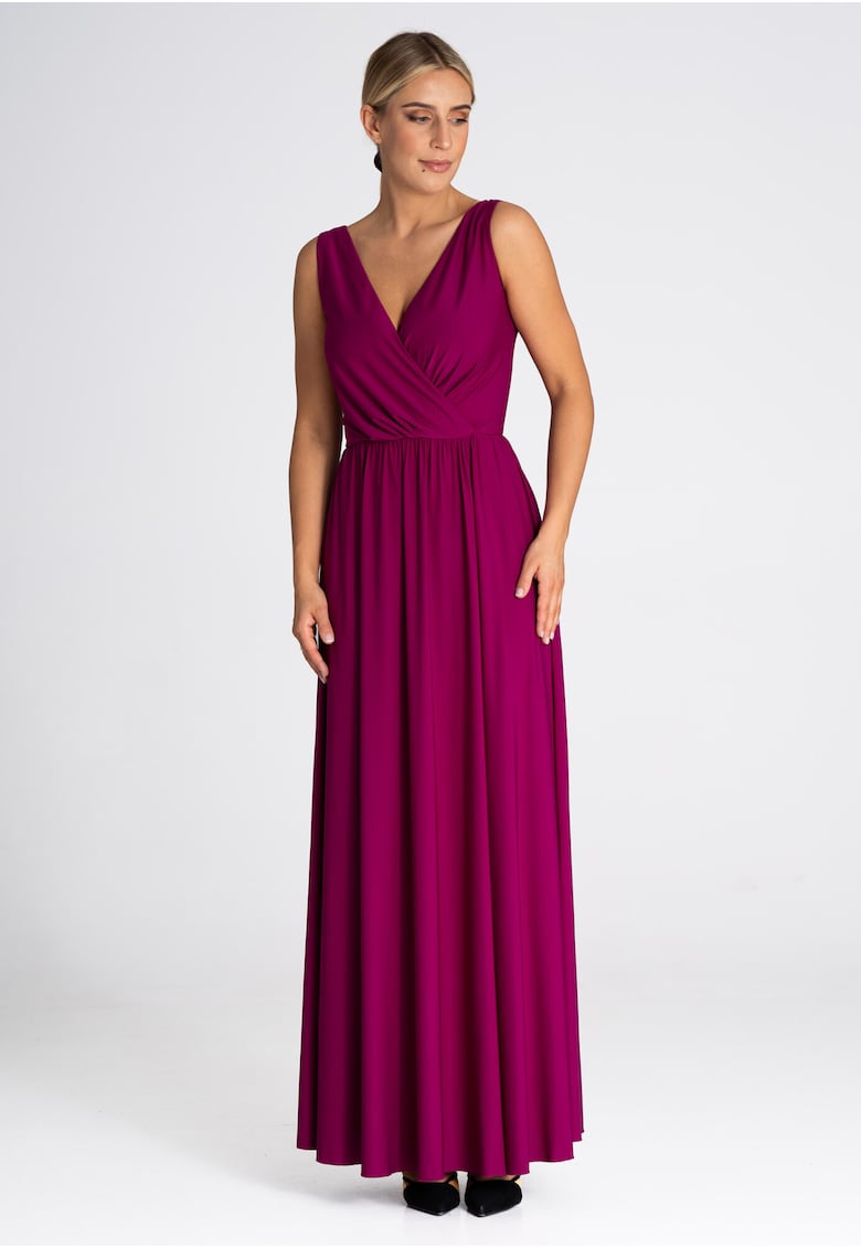 Rochie lunga eleganta - fara maneci - poliester - violet