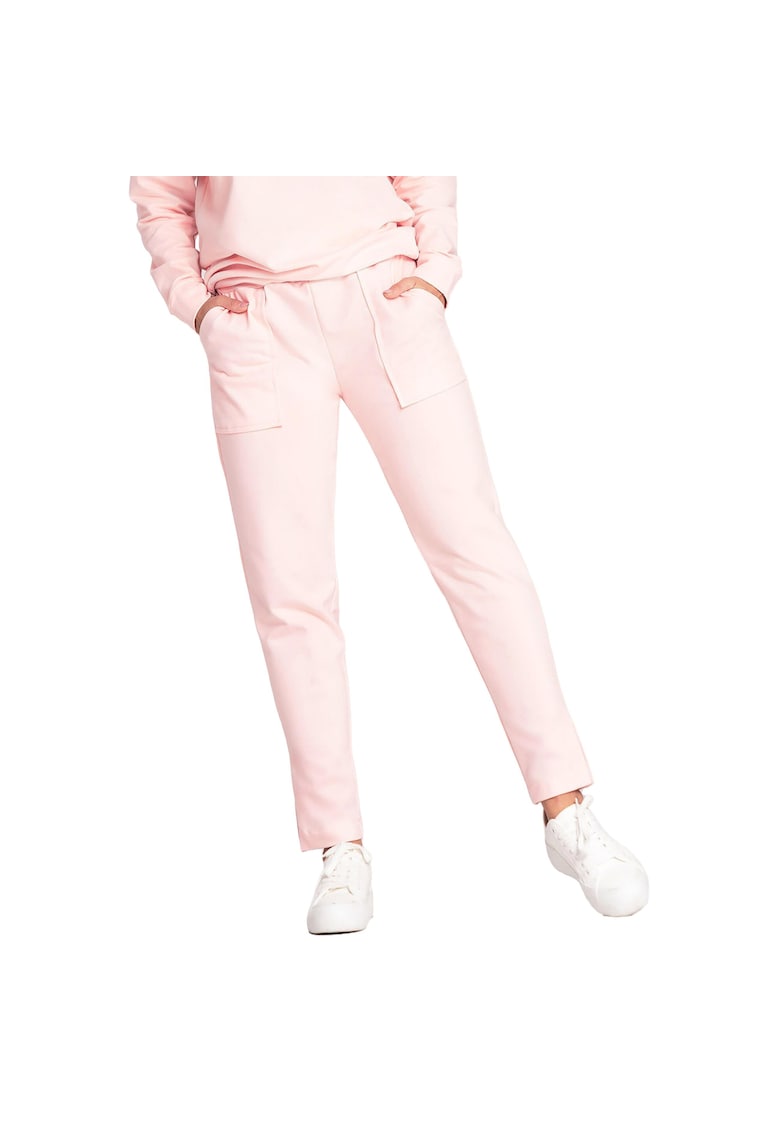 Pantaloni sport dama M1035 - Bumbac - Roz