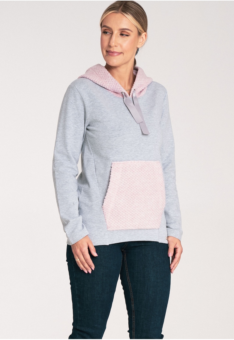 Hanorac dama roz/gri