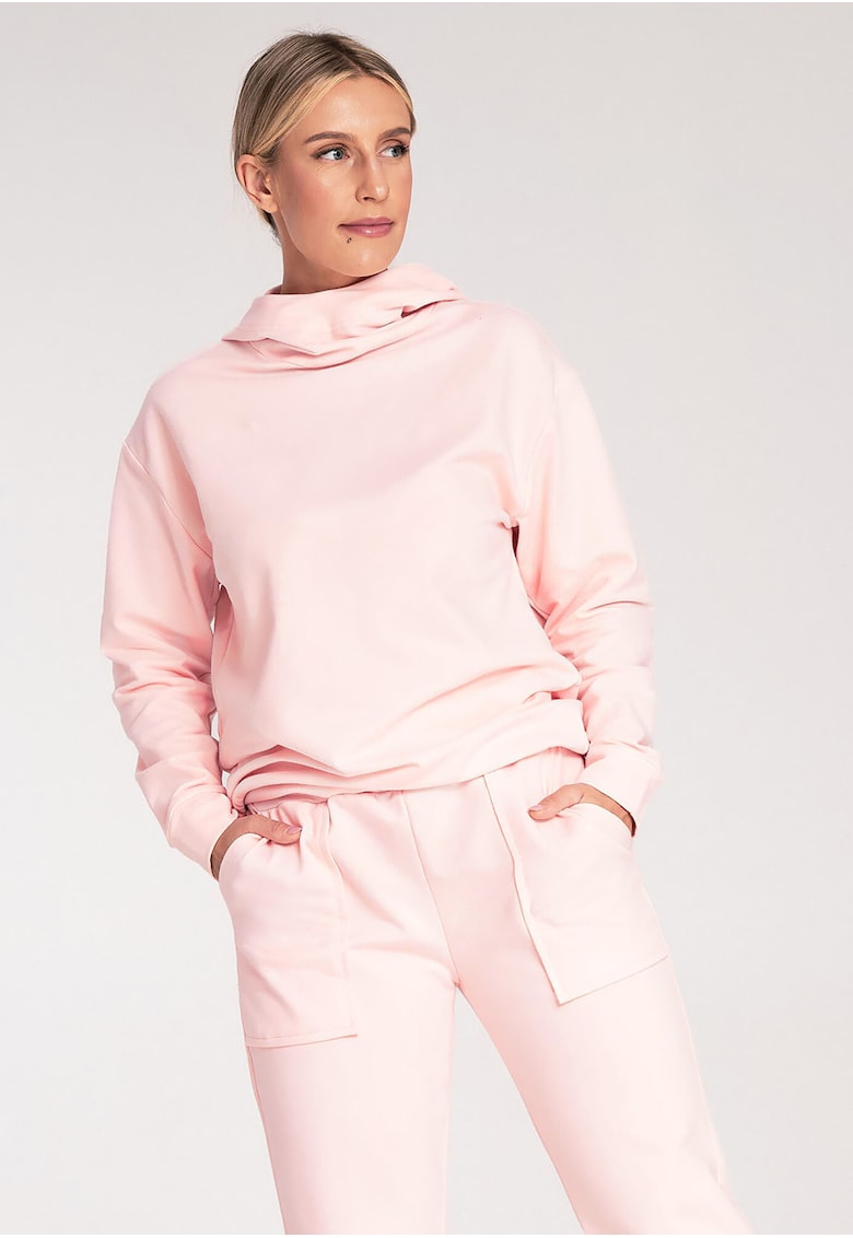 Hanorac dama  M1034 - roz - bumbac/elastan