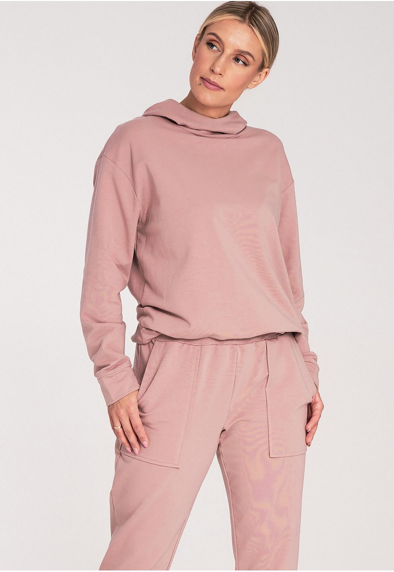 Hanorac dama  M1034 - roz inchis - confortabil - bumbac