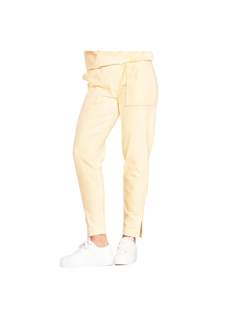 Pantaloni sport dama M1035 - Bumbac - Galben