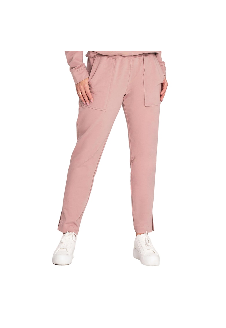 Pantaloni sport dama M1035 - Bumbac - Roz inchis