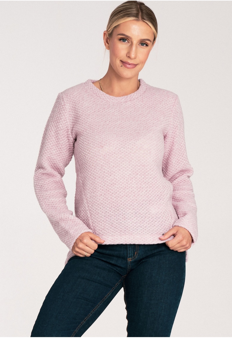 Pulover dama M1044 - asimetric - roz - lana 45%