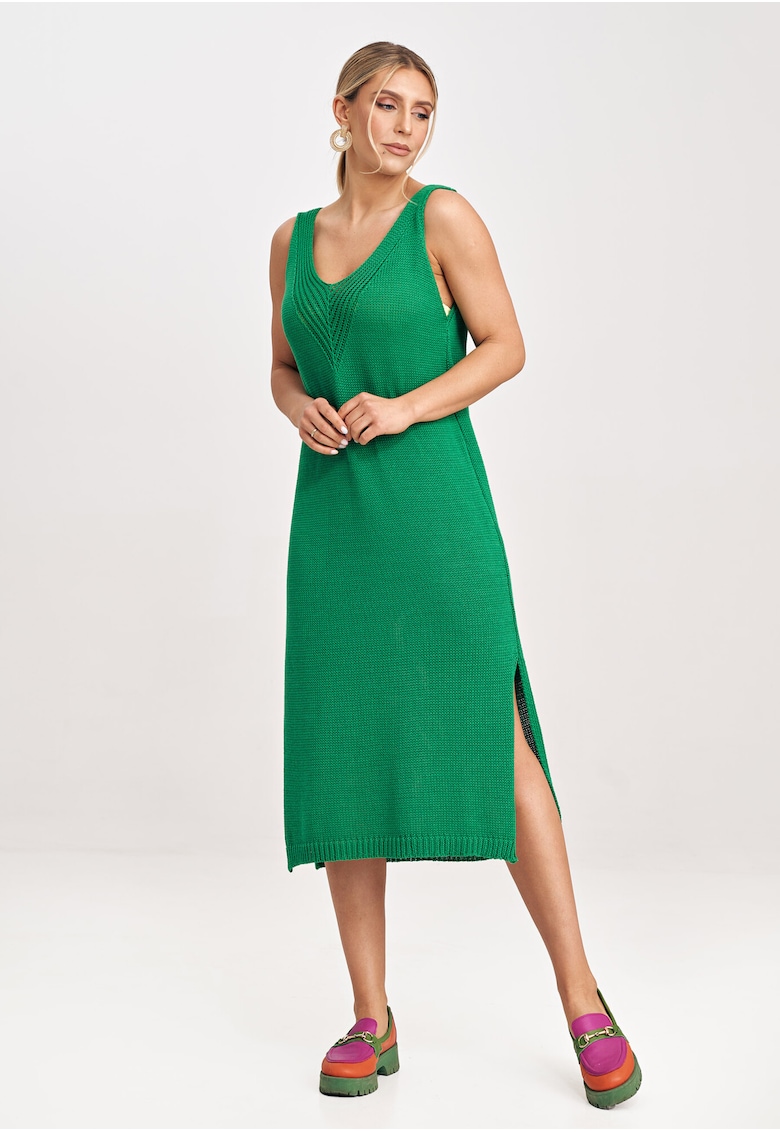Rochie dama M997 - acril - bumbac - verde -