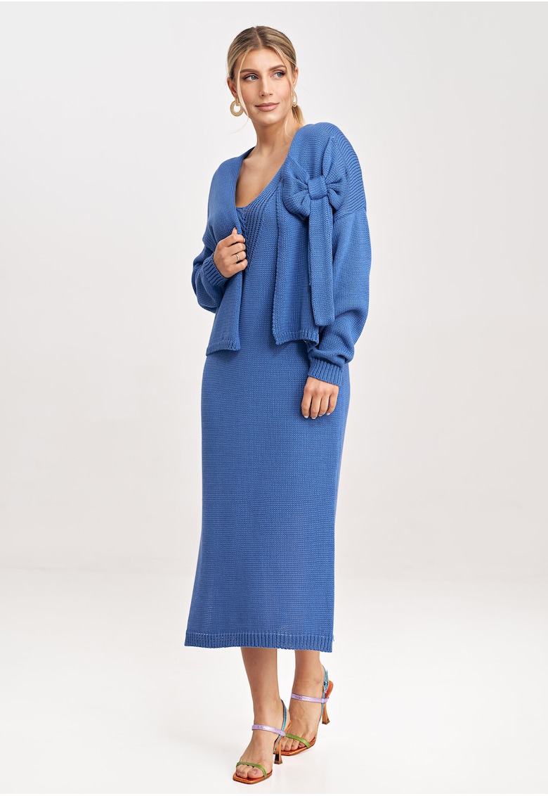 Rochie dama M997 - acril - bumbac - albastru -