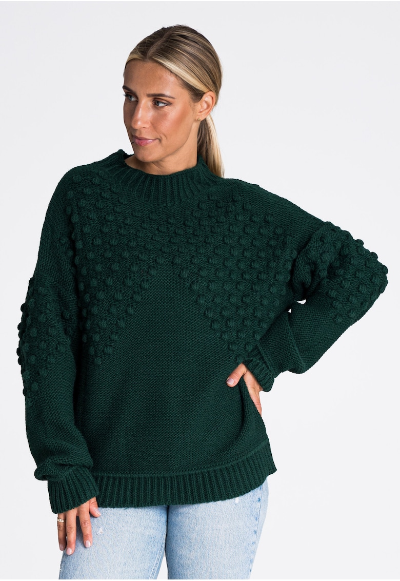 Pulover dama oversize lejer verde -