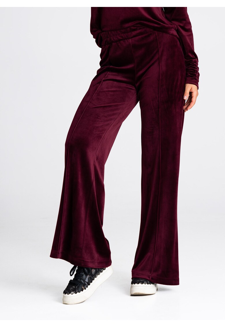 Pantaloni dama - M966 - confortabili - rosu inchis - poliester/elastan