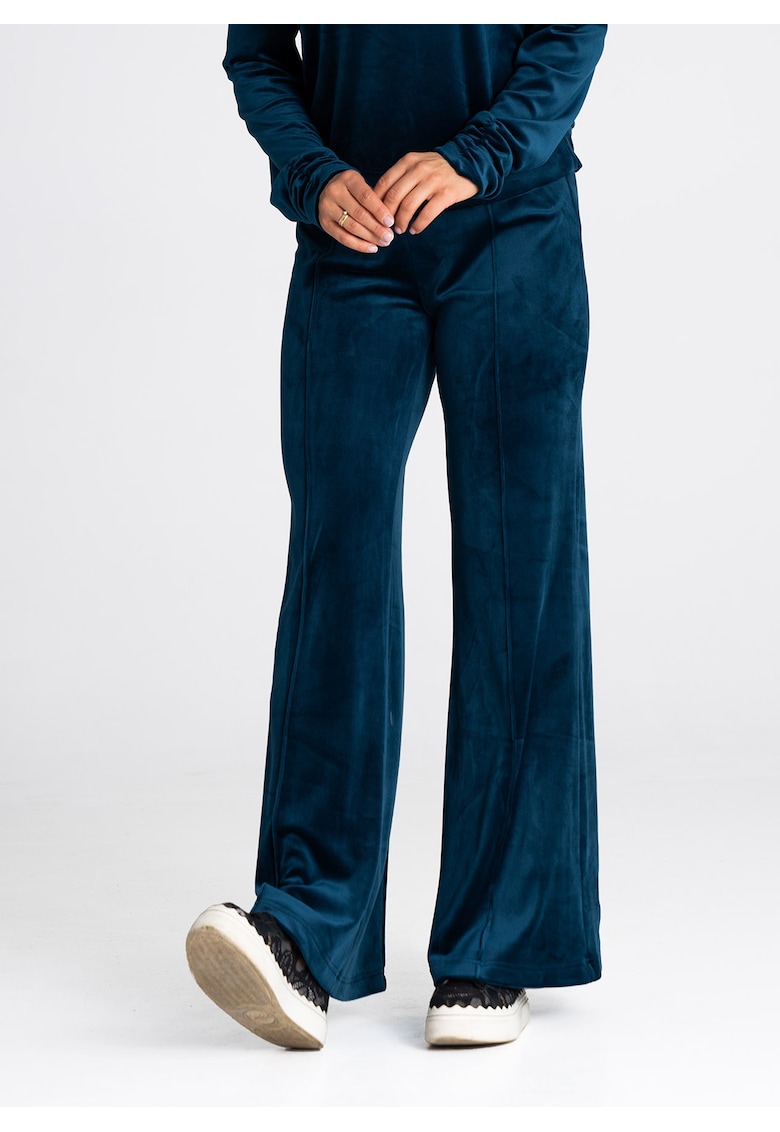 Pantaloni dama -  bleumarin - croi larg - elastici - poliester/elastan - Pantaloni dama -  bleumarin - croi larg - elastici - poliester/elastan -