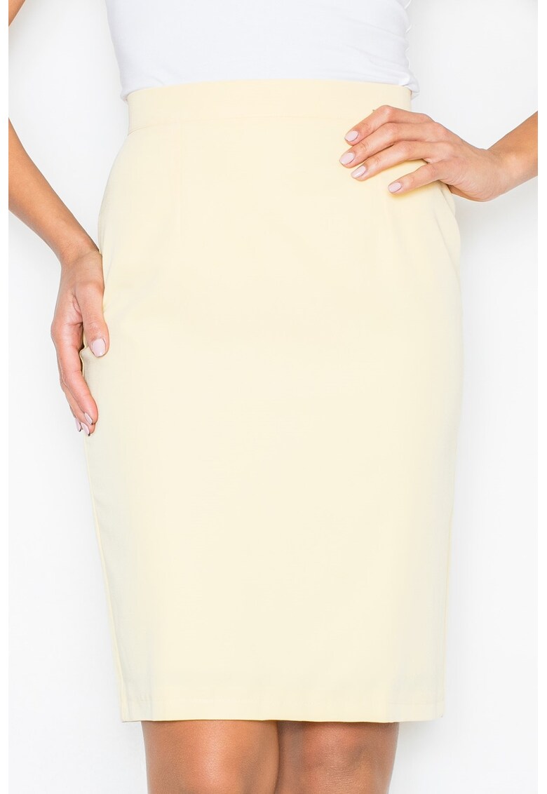 Fusta creion galbena - eleganta - poliester