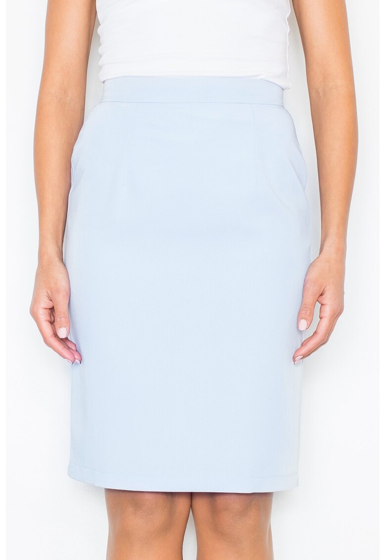 Fusta creion eleganta - albastru - poliester