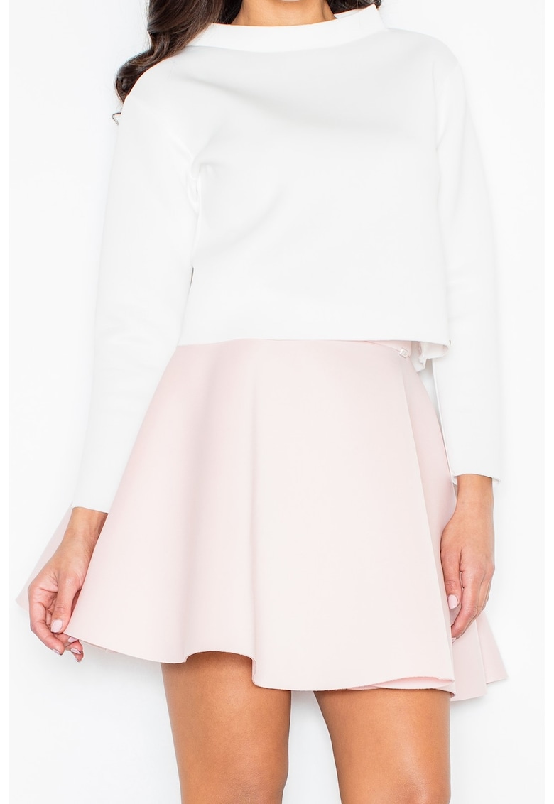 Fusta evazata - M340 - roz - poliester 100%