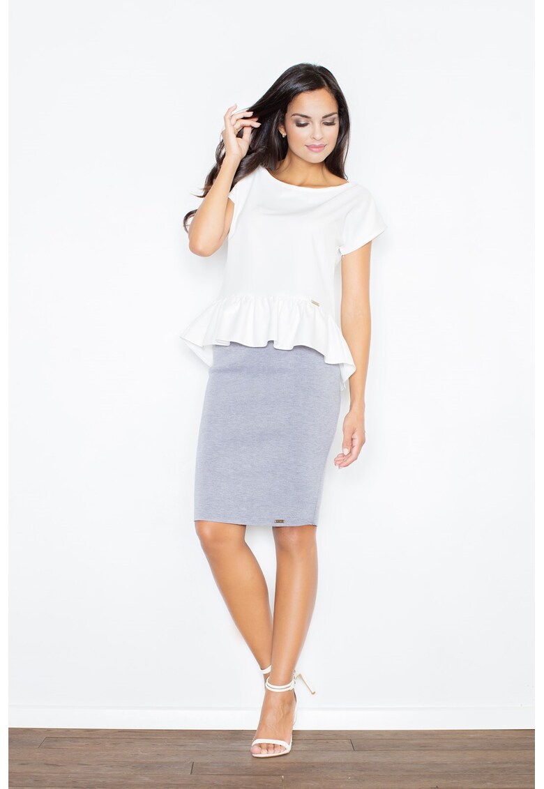 Fusta creion M359 - gri - poliester - eleganta - versatila