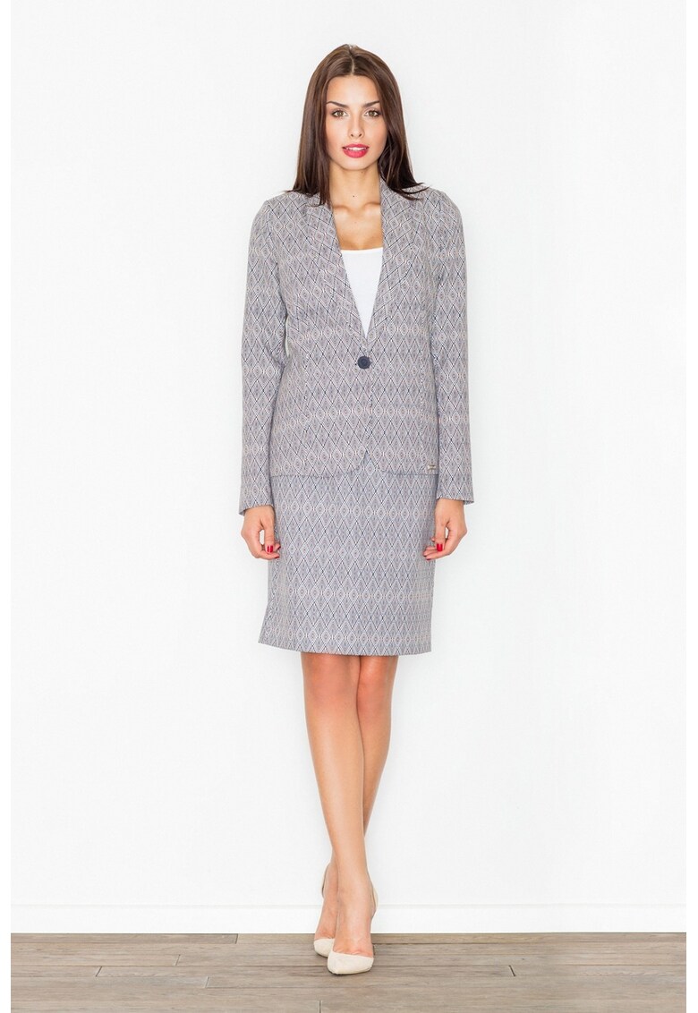 Fusta creion M516 - model geometric - confortabil - elegant - poliester - multicolor