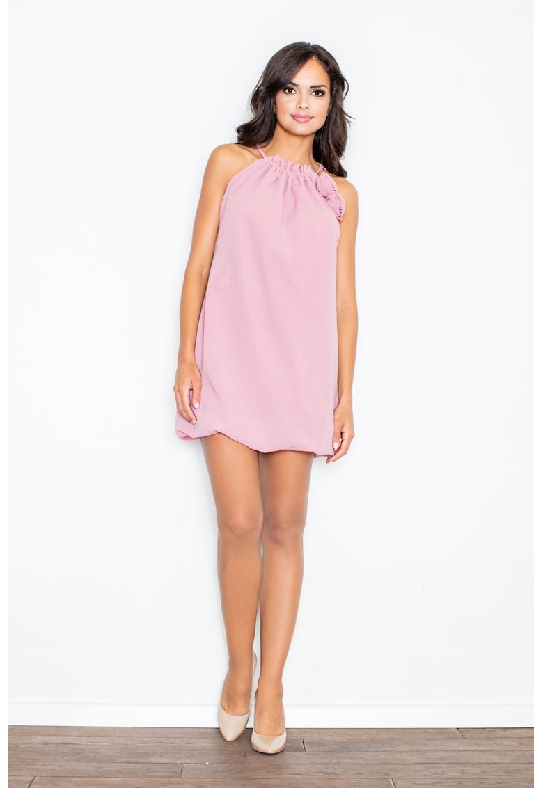 Rochie de dama vara - roz - poliester - design elegant