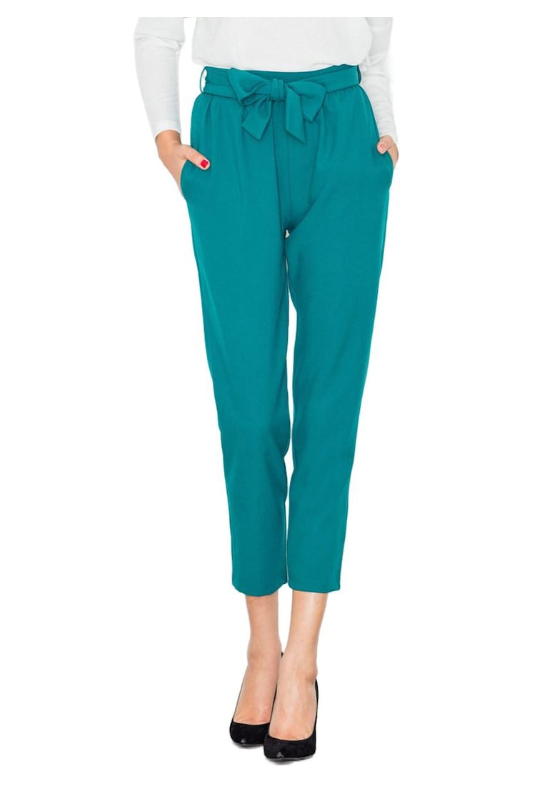 Pantaloni dama M523 - verzi - poliester