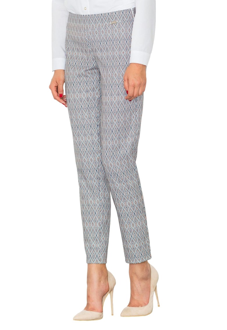 Pantaloni dama M515 - model geometric - poliester - Gri