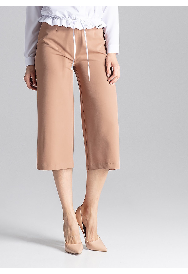 Pantaloni dama - bej - poliester si viscoza