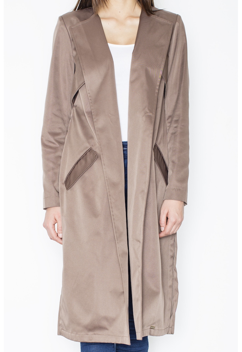 Palton dama M427 - Poliester/Elastan - Maro