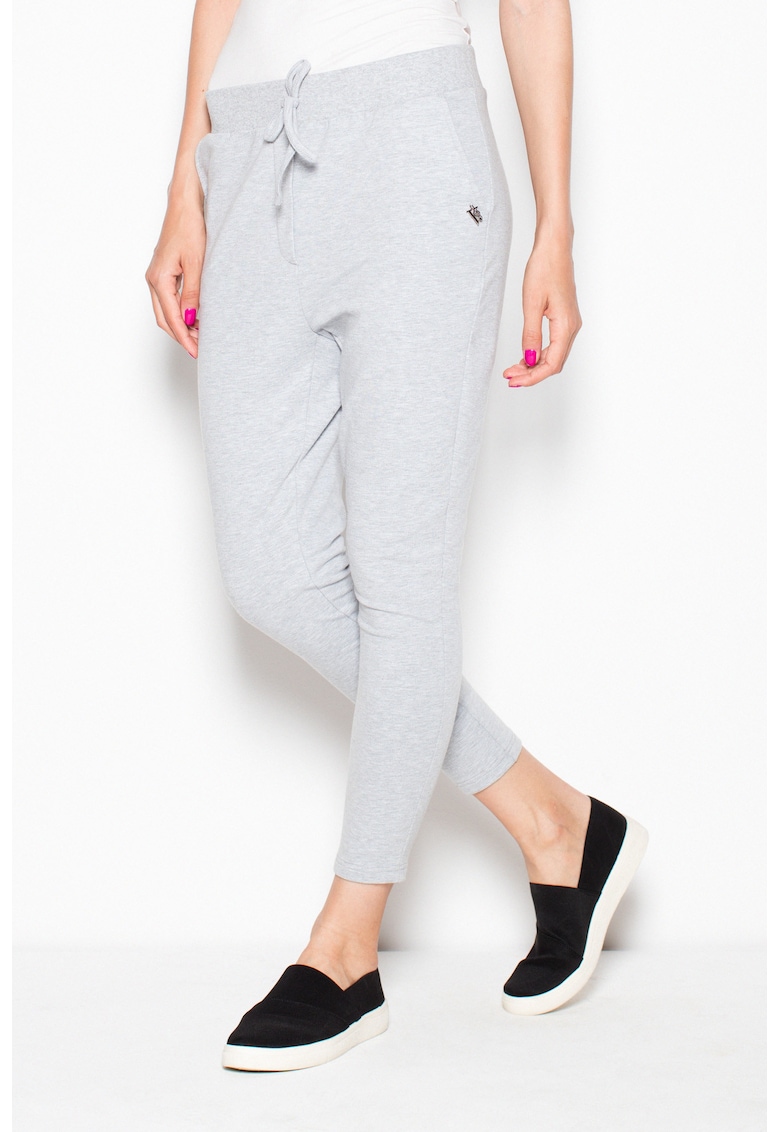 Pantaloni dama VT048 - gri - bumbac/elastan - model confortabil