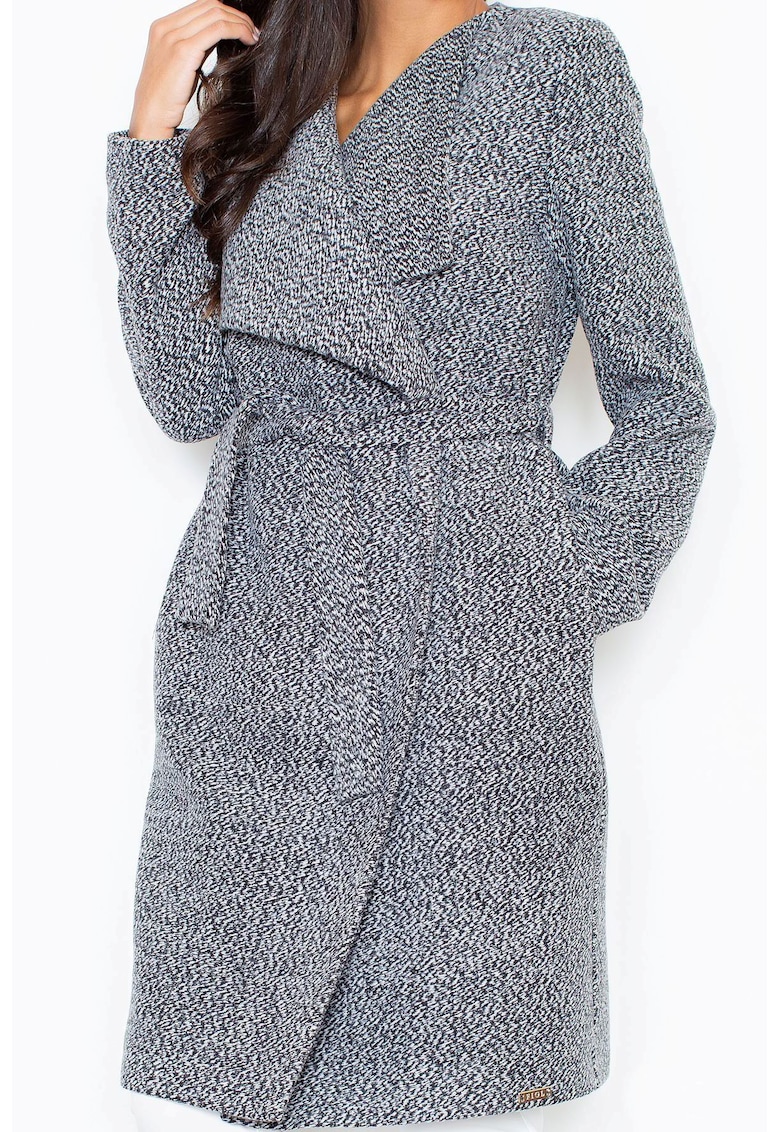 Palton dama M408 - Poliester/Viscoza - Gri