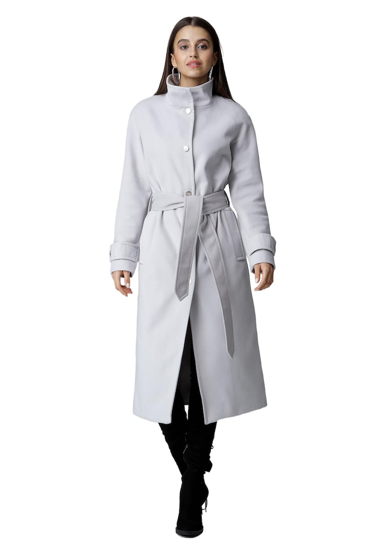 Palton dama M624 - Poliester/Viscoza - Gri