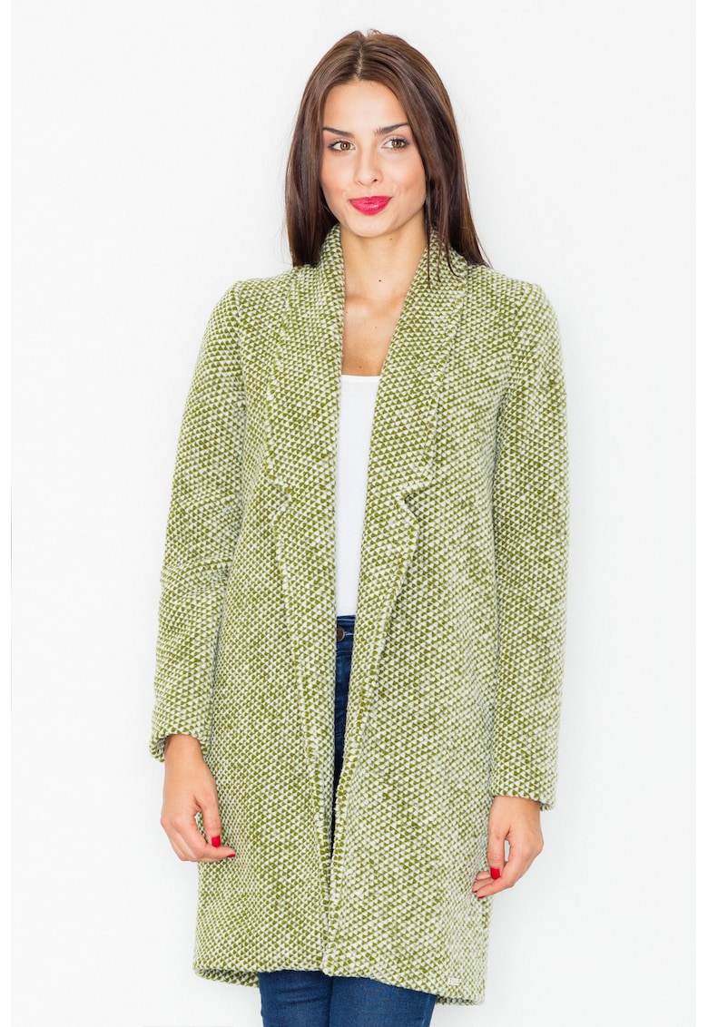 Palton dama M527 - Lana/Acril - Verde -