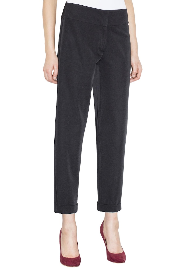 Pantaloni dama M438 - eleganti - negri - din poliester si elastan - croiala moderna -